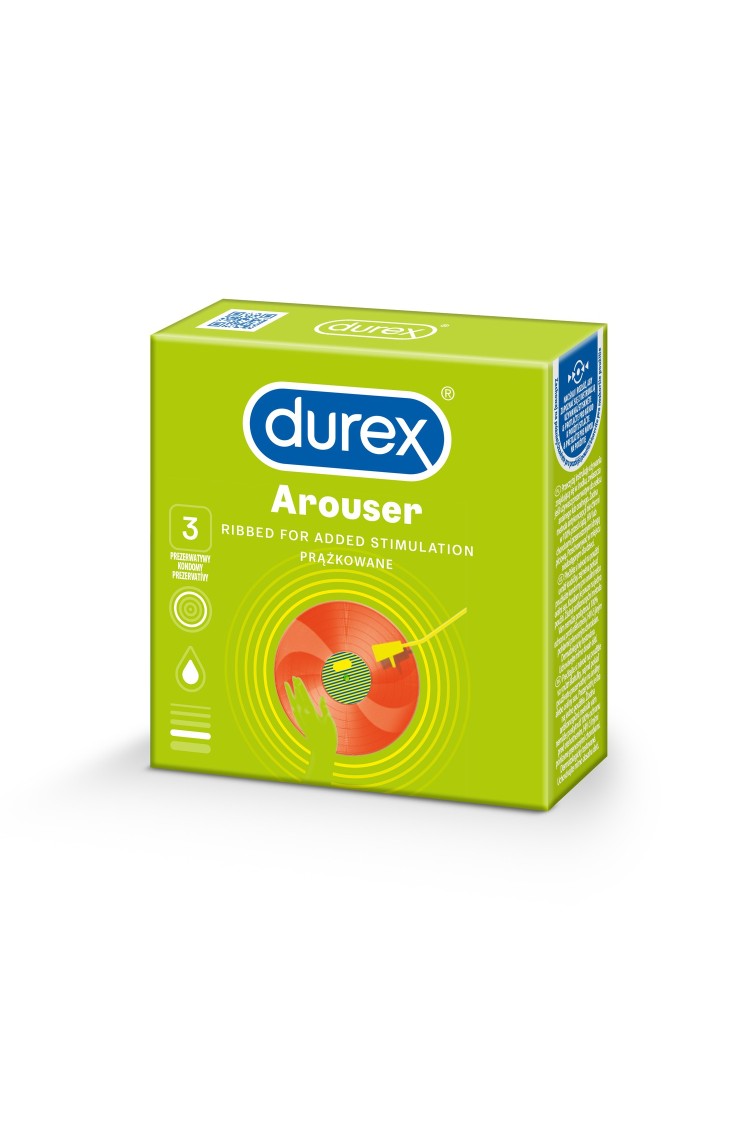 Prezerwatywy Lateksowe Z Prążkami Arouser 3 Szt. Durex
