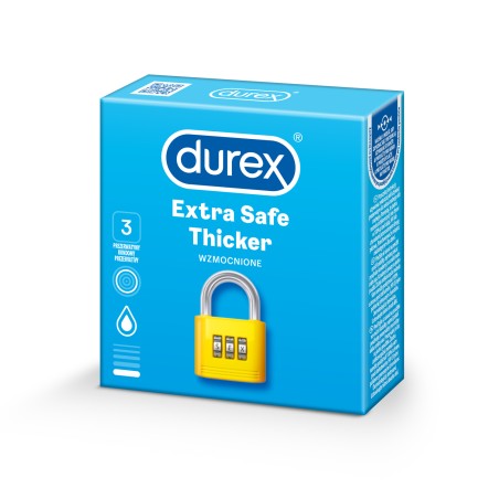 Prezerwatywy Lateksowe Grubsze Extra Safe 3 Szt. Durex