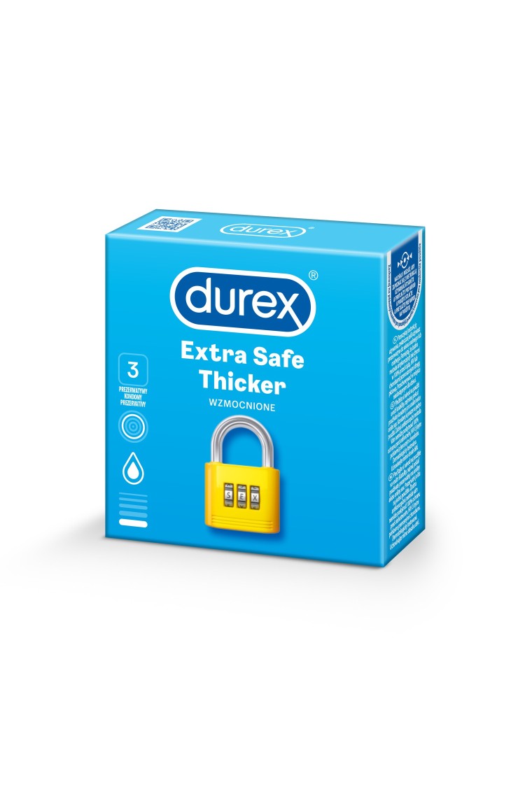 Prezerwatywy Lateksowe Grubsze Extra Safe 3 Szt. Durex