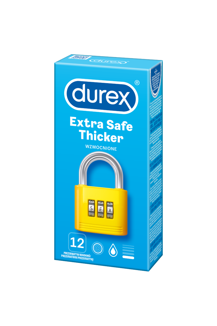 Prezerwatywy Lateksowe Grubsze Extra Safe 12 Szt. Durex