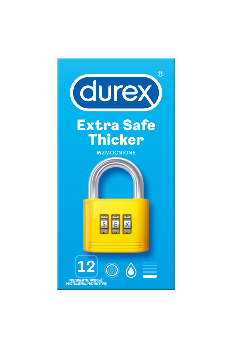 Prezerwatywy Lateksowe Grubsze Extra Safe 12 Szt. Durex