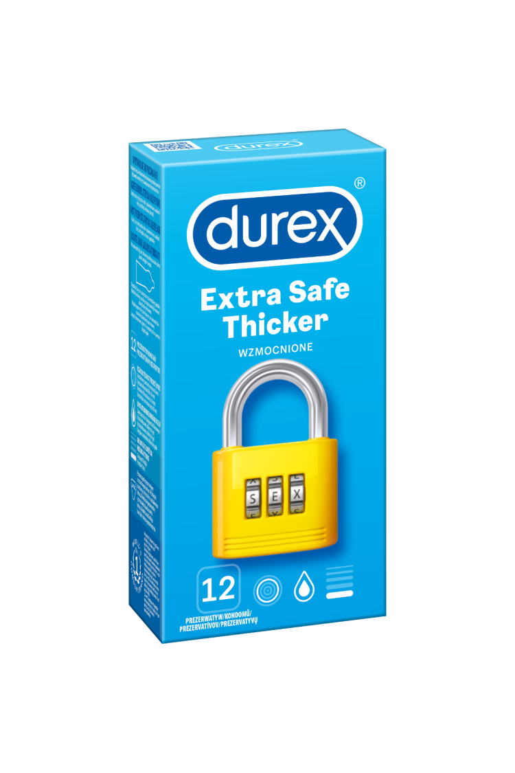 Prezerwatywy Lateksowe Grubsze Extra Safe 12 Szt. Durex