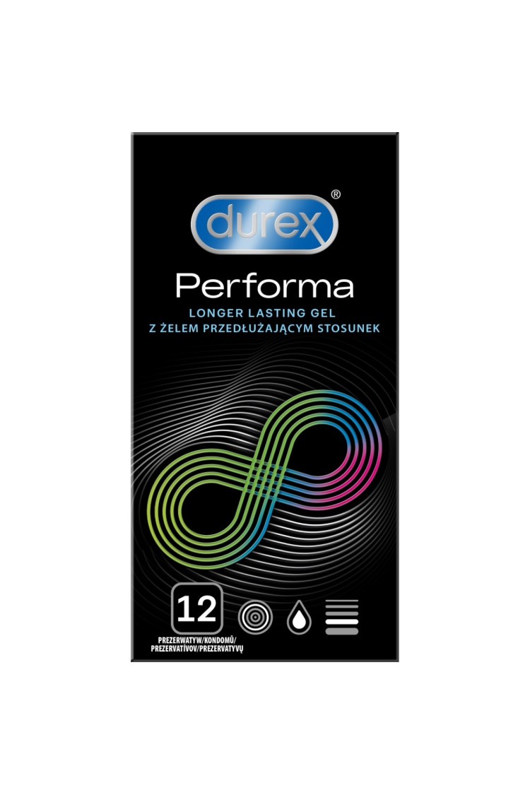Prezerwatywy Lateksowe Przedłużające Stosunek Performa 12 Szt Durex