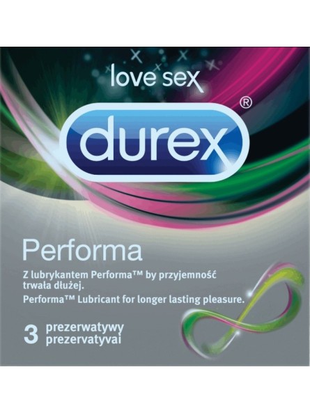 Prezerwatywy Lateksowe Przedłużające Stosunek Performa 3 Szt Durex