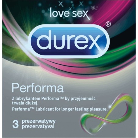 Prezerwatywy Lateksowe Przedłużające Stosunek Performa 3 Szt Durex