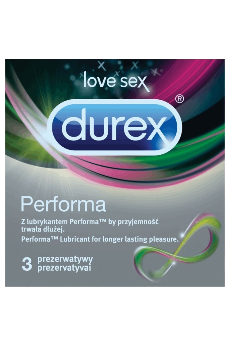 Prezerwatywy Lateksowe Przedłużające Stosunek Performa 3 Szt Durex