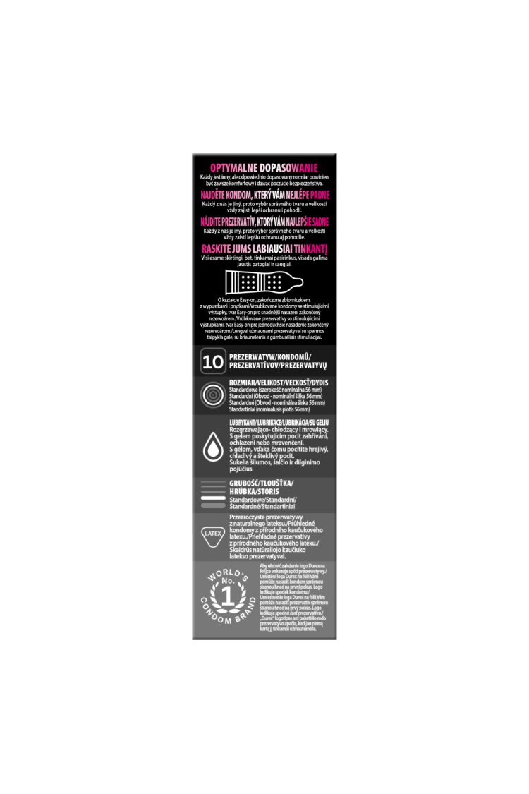 Prezerwatywy Lateksowe Z Prążkami I Wypustkami Oraz Żelem Stymulującym Intense 10Szt Durex