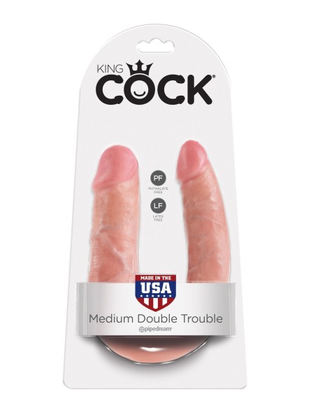 Podwójne Dilda Cieliste 35Cm U-Shaped Medium Double Trouble King Cock