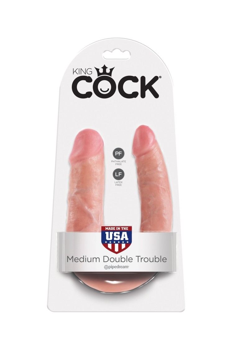 Podwójne Dilda Cieliste 35Cm U-Shaped Medium Double Trouble King Cock