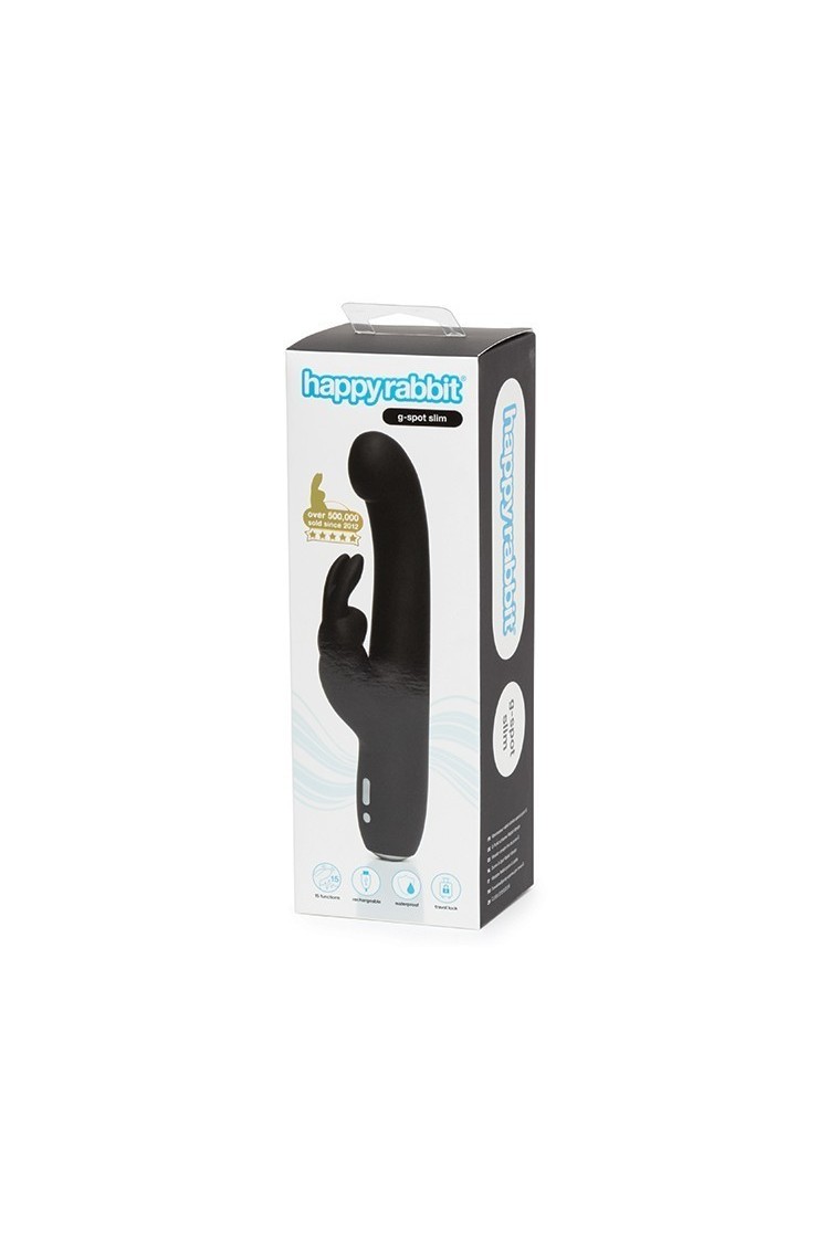 Wibrator Króliczek Slimline G-Spot Rabbit Vibrator Black Happy Rabbit