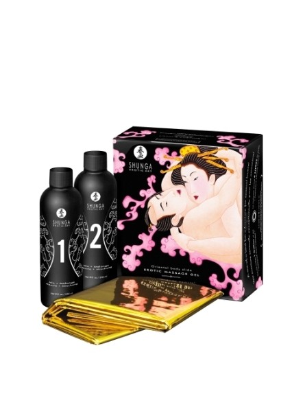 Zestaw Żeli Do Masażu O Zapachu Szampana Z Truskawkami Strawberry & Champagne 2 X 250 Ml Shunga