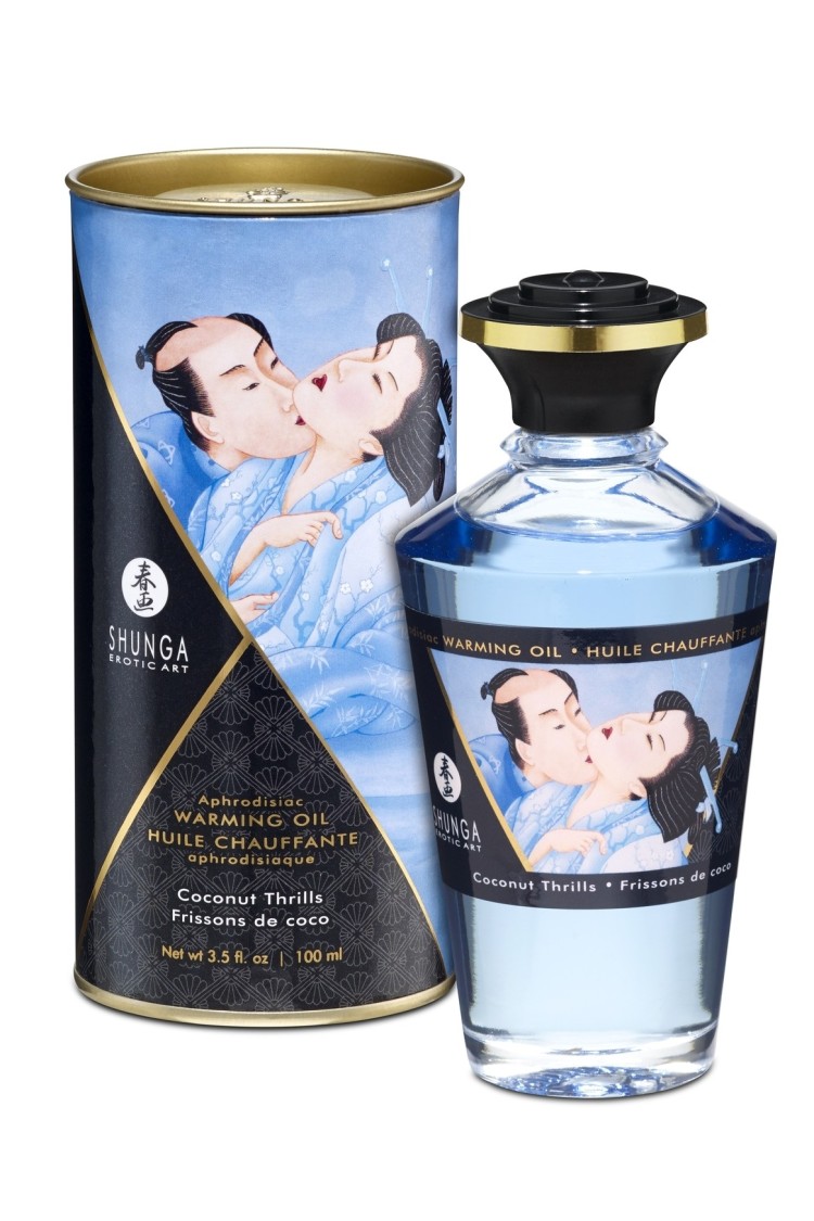 Jadalny Olejek Rozgrzewający Do Miejsc Intymnych O Smaku Kokosowym Aphrodisiac Warming Oil Coconut Thrills 100Ml Shunga