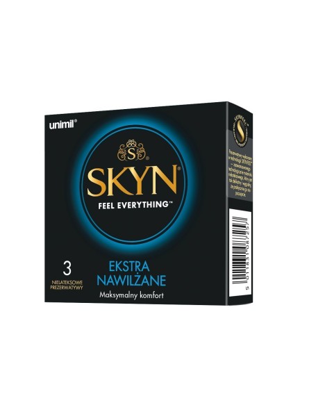 Skyn Ekstra Nawilżane Prezerwatywy Nielateksowe 3 Szt. Unimil