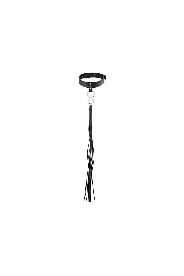 Obróżka z chwostem MAZE Tassel Choker Black Bijoux Indiscrets