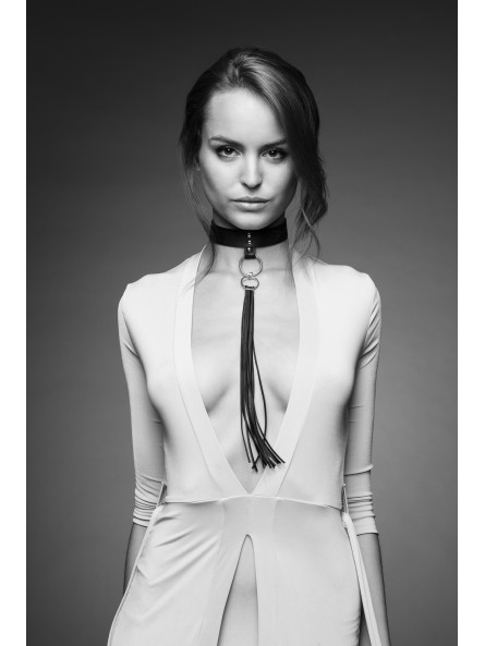 Obróżka z chwostem MAZE Tassel Choker Black Bijoux Indiscrets
