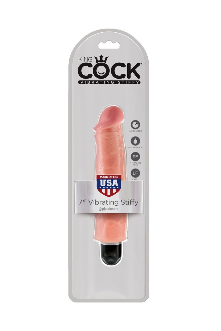 7' Vibrating Stiffy Flesh Realistyczny Wibrator Cielisty 17Cm King Cock