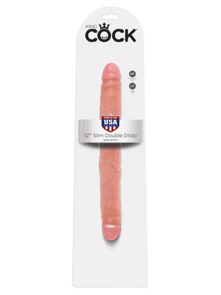 12' Slim Double Dildo Fleshpodwójne Dildo Cieliste 30Cm King Cock