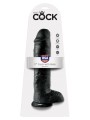 11' Cock With Balls Black Dildo Z Jądrami Czarne 28 Cm King Cock