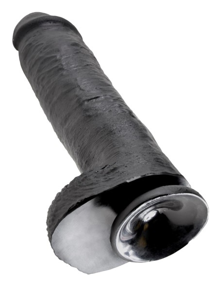 11' Cock With Balls Black Dildo Z Jądrami Czarne 28 Cm King Cock