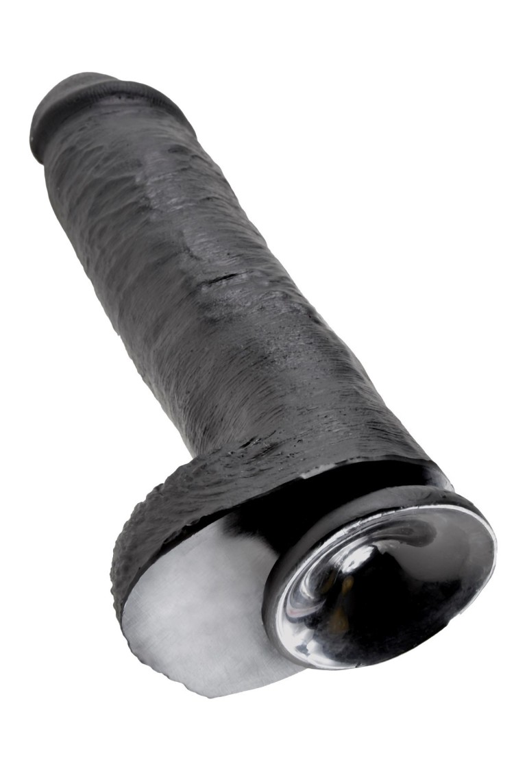 11' Cock With Balls Black Dildo Z Jądrami Czarne 28 Cm King Cock