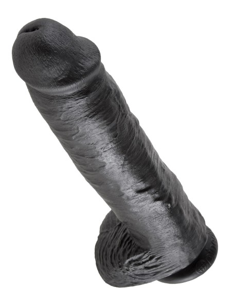 11' Cock With Balls Black Dildo Z Jądrami Czarne 28 Cm King Cock