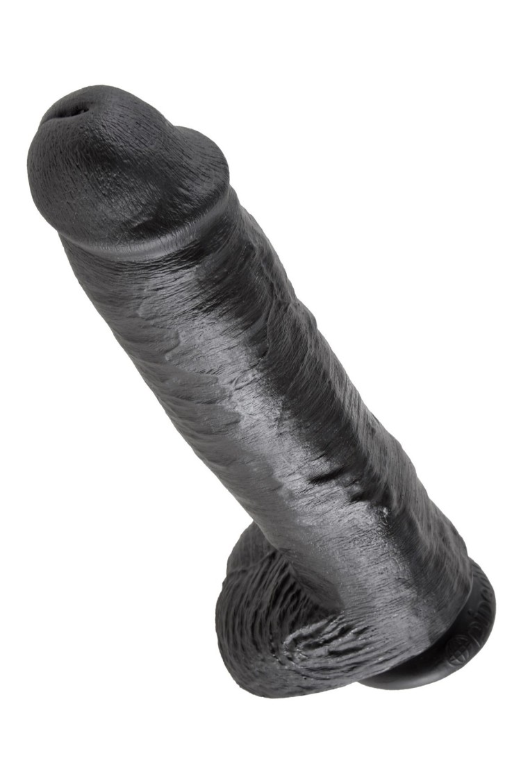 11' Cock With Balls Black Dildo Z Jądrami Czarne 28 Cm King Cock