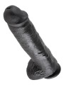 11' Cock With Balls Black Dildo Z Jądrami Czarne 28 Cm King Cock