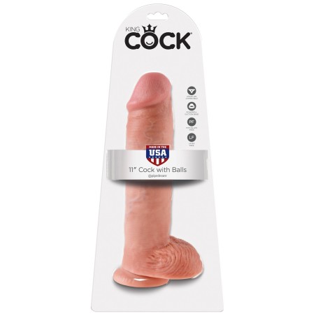 11' Cock With Balls Flesh Dildo Z Jądrami Cieliste 28 Cm King Cock