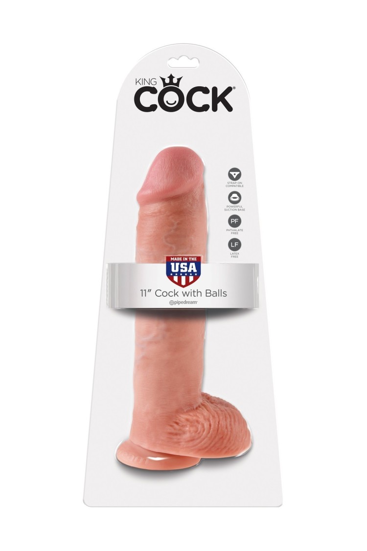 11' Cock With Balls Flesh Dildo Z Jądrami Cieliste 28 Cm King Cock