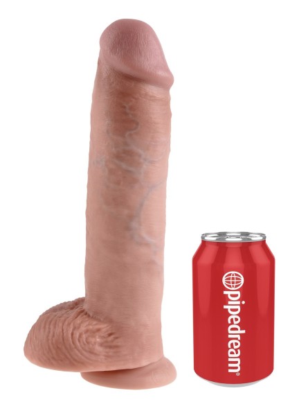 11' Cock With Balls Flesh Dildo Z Jądrami Cieliste 28 Cm King Cock