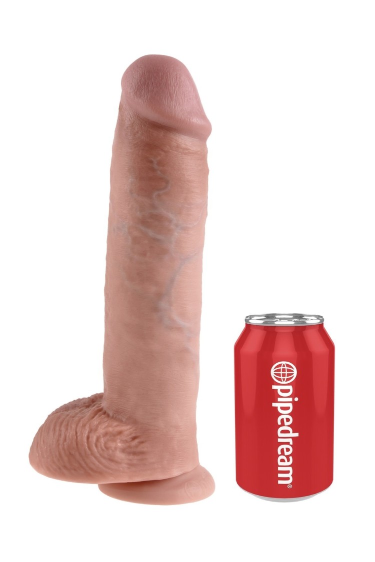 11' Cock With Balls Flesh Dildo Z Jądrami Cieliste 28 Cm King Cock