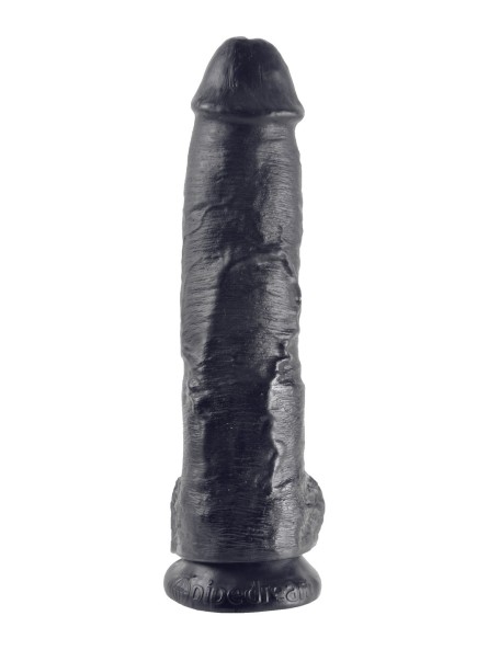 10' Cock With Balls Black Dildo Z Jądrami Czarne 25 Cm King Cock