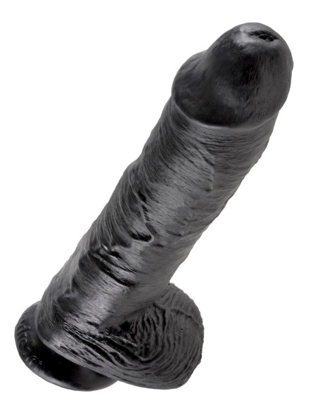 10' Cock With Balls Black Dildo Z Jądrami Czarne 25 Cm King Cock