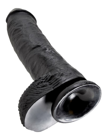 10' Cock With Balls Black Dildo Z Jądrami Czarne 25 Cm King Cock