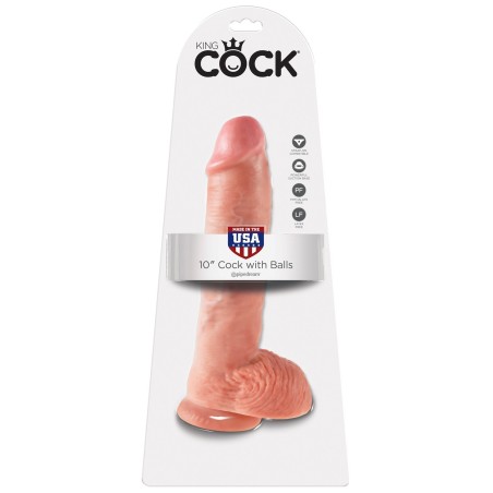 10' Cock With Balls Flesh Dildo Z Jądrami Cieliste 25 Cm King Cock