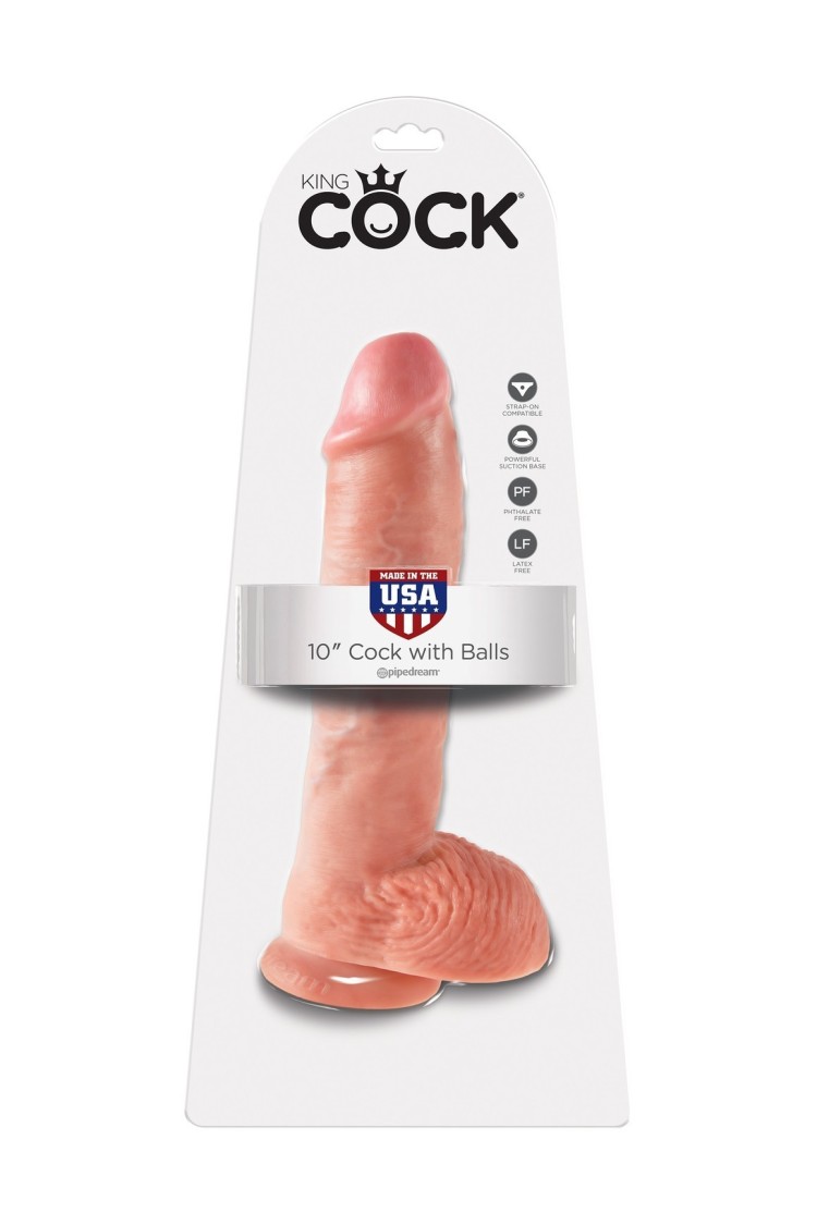 10' Cock With Balls Flesh Dildo Z Jądrami Cieliste 25 Cm King Cock