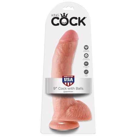 9' Cock With Balls Flesh Dildo Z Jądrami Cieliste 23Cm King Cock