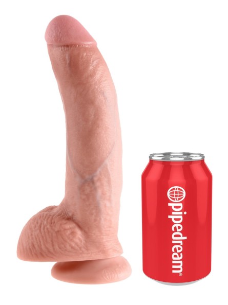 9' Cock With Balls Flesh Dildo Z Jądrami Cieliste 23Cm King Cock