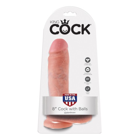 8' Cock With Balls Flesh Dildo Z Jądrami Cieliste 20Cm King Cock
