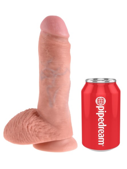 8' Cock With Balls Flesh Dildo Z Jądrami Cieliste 20Cm King Cock