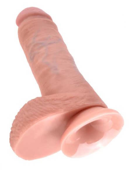 8' Cock With Balls Flesh Dildo Z Jądrami Cieliste 20Cm King Cock