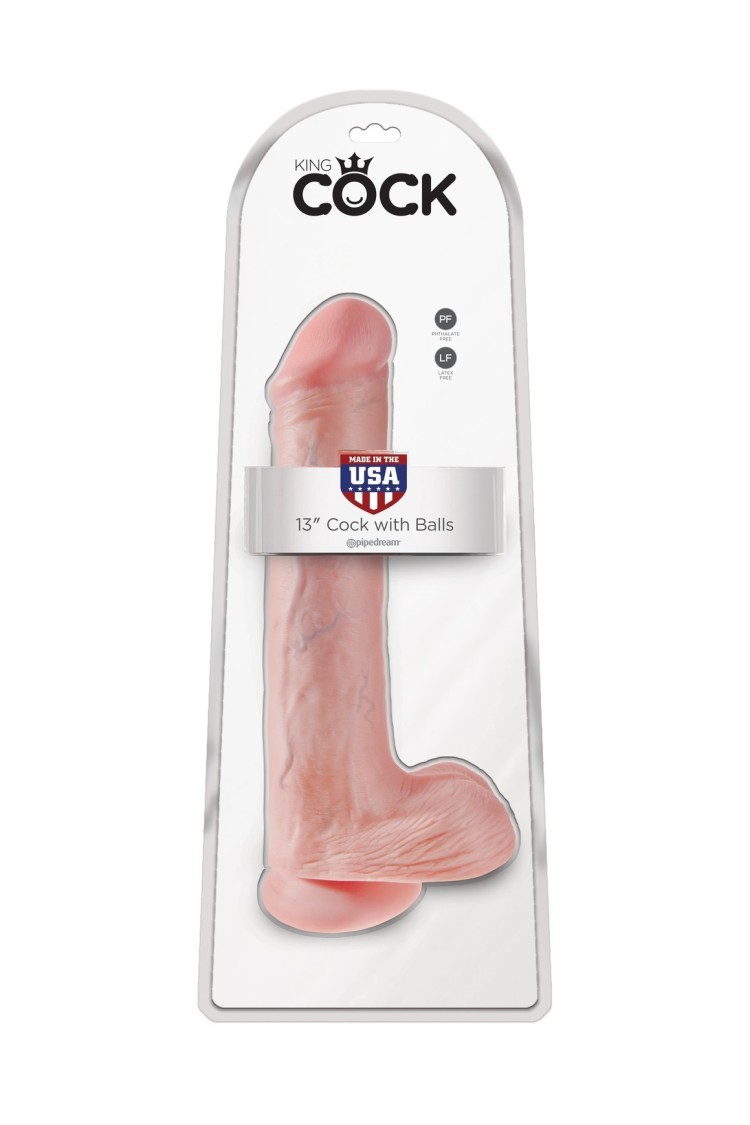 13' Cock With Balls Flesh Dildo Z Jądrami Cieliste 33Cm King Cock