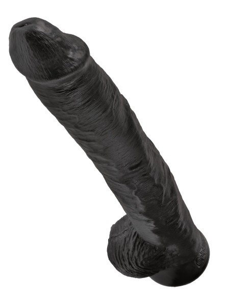 14' Cock With Balls Black Dildo Z Jądrami Czarne 35Cm King Cock