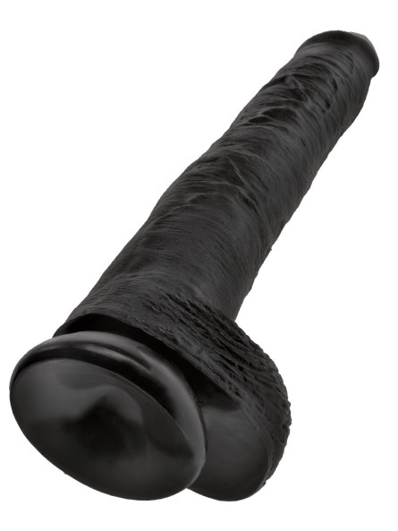 14' Cock With Balls Black Dildo Z Jądrami Czarne 35Cm King Cock