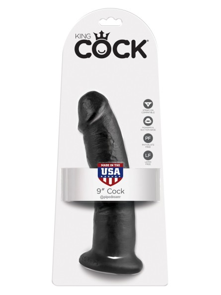 9' Cock Black Dildo Czarne 23Cm King Cock