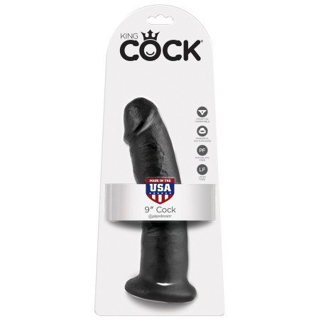 9' Cock Black Dildo Czarne 23Cm King Cock