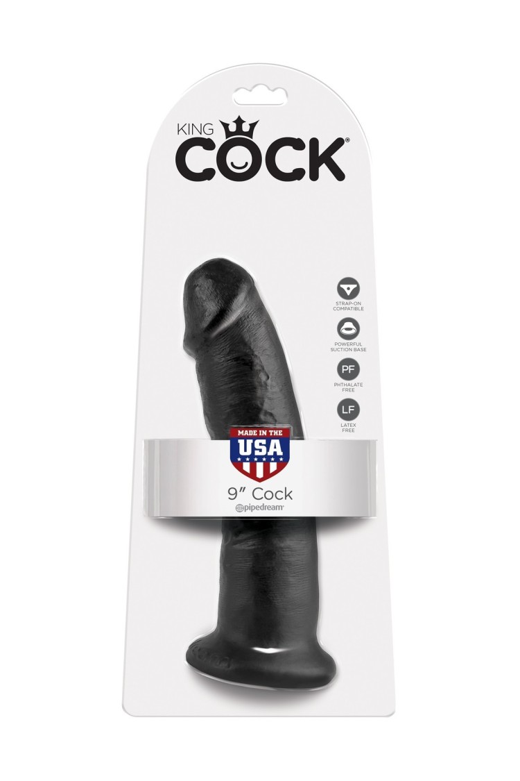 9' Cock Black Dildo Czarne 23Cm King Cock