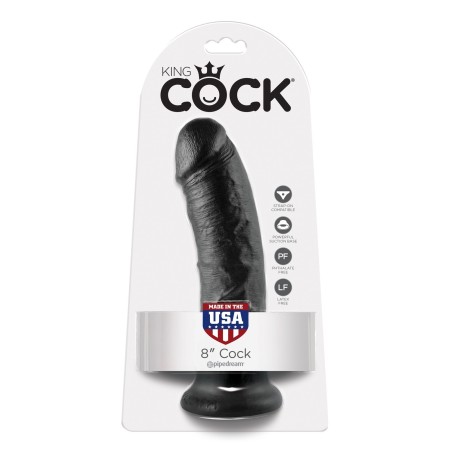 8' Cock Black Dildo Czarne 20Cm King Cock