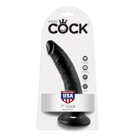 7' Cock Black Dildo Czarne 18Cm King Cock