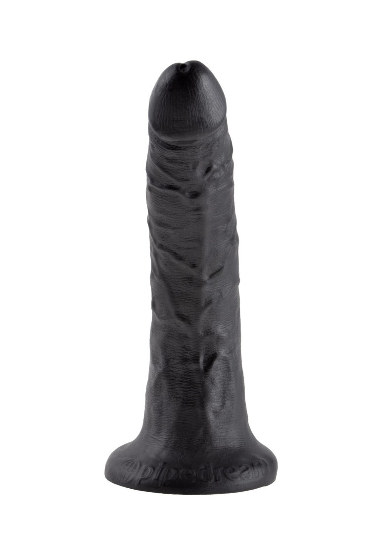 7' Cock Black Dildo Czarne 18Cm King Cock